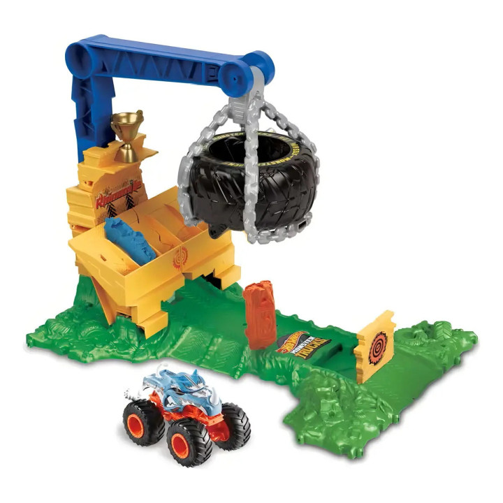 Pista Hot Wheels Arena Monster Trucks Chargin Challenge Azul | Mattel | Pistas e Lançadores
