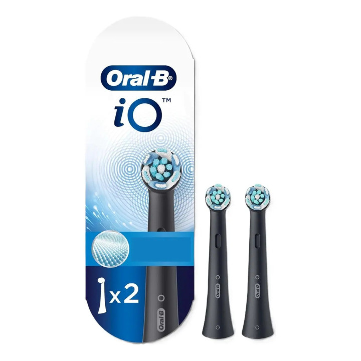 2 Cabeças De Reposição Io Ultimate Clean Oral-b Black Preto | Cabeças de Escovas