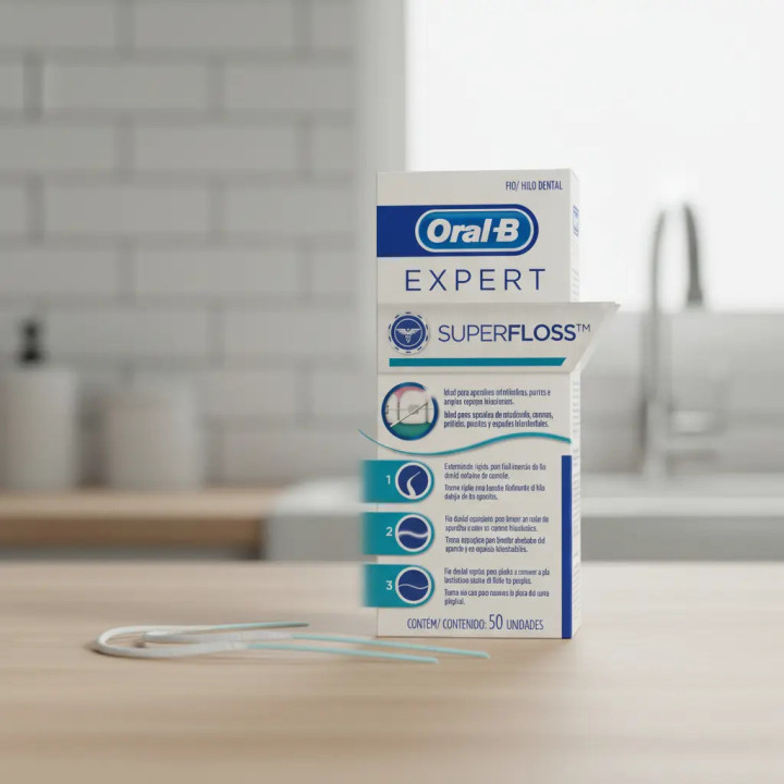 Kit Com 3 Unds Fio Dental Oral-b Super Floss C/ 50 Unidades
