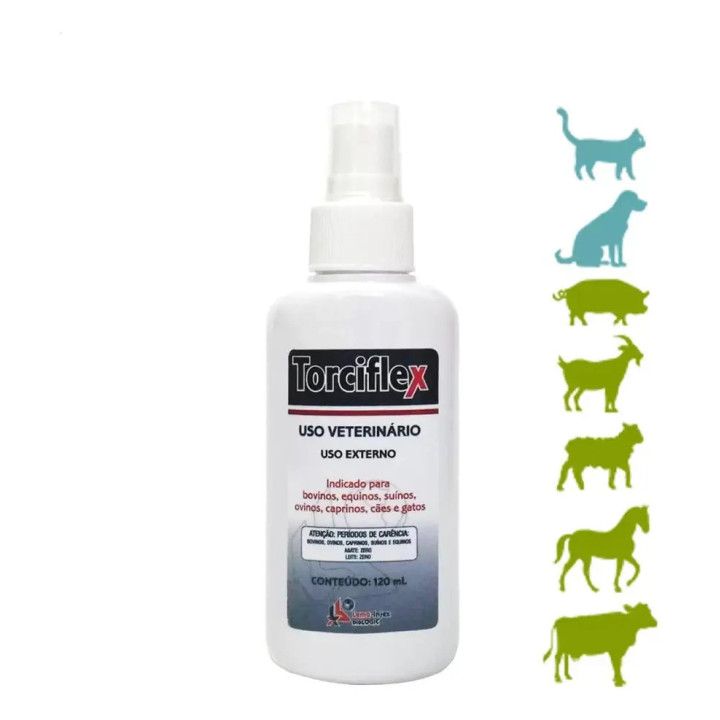 Spray Torciflex AnaLGésico Lema-injex 120ml Dores Musculares Animais | Suplementos para Cavalos