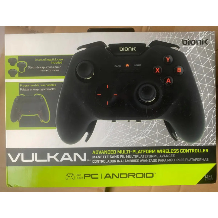 Controle Joystick Sem Fio Bionik Vulkan Preto Bluetooth Para Computador E Android | Gamepads
