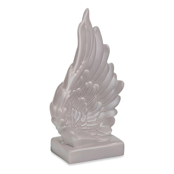 Estátua Asa Decorativa Cinza Cerâmica Mart 28cm Arte Abstrato | Estatuetas