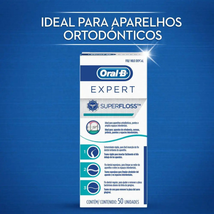 Fio Dental Oral-b Super Floss C/ 50 Unidades