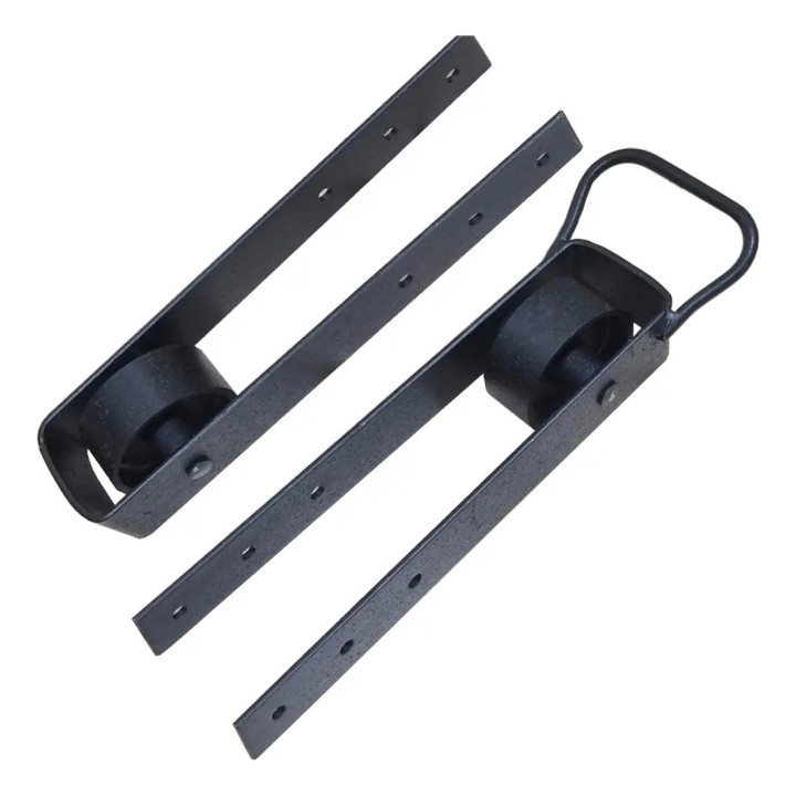 Kit 2 Pares Trinco Rolamento Correr Porteira Roda De Aço Preto | Oper | Trincos para Portas e Janelas