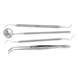 Kit Clínico Odontológico Profissional Prata Golgran 4 Peças Prata | Kits de Instrumentos