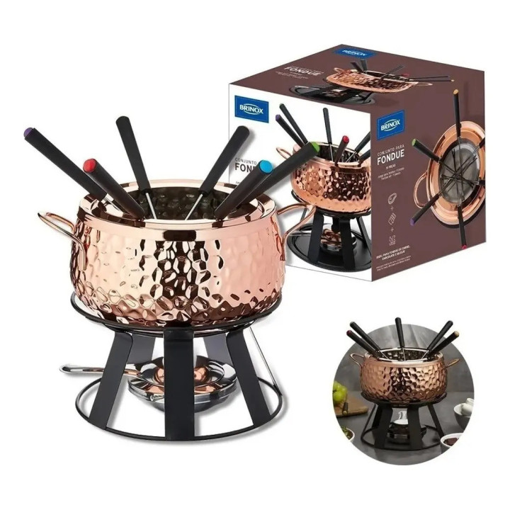 Panela De Fondue Inox Revestido Em Cobre 2l Brinox 1256/100 | Kits de Fondue