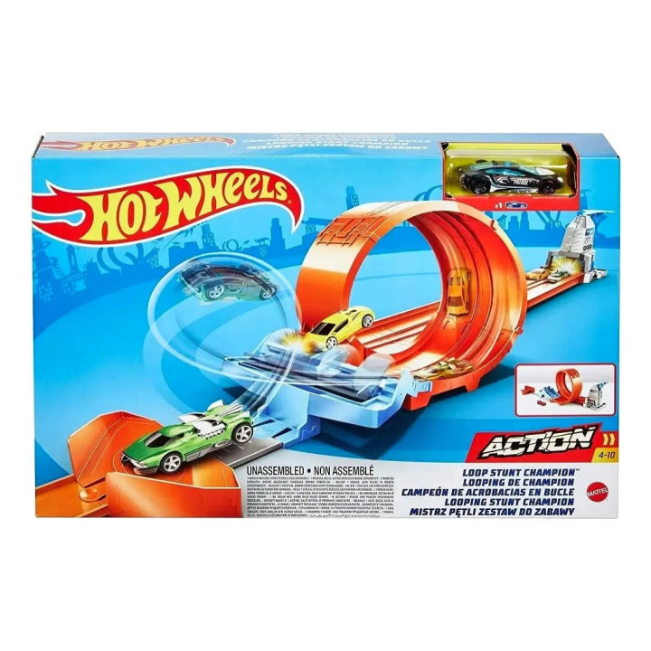 Kit 3 Pistas De Campeonato Hot Wheels Gbf83, Gtv13 E Gjm75 Sortido | Pistas e Lançadores
