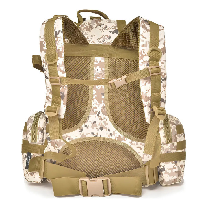 Mochila Tática 55l Bege Camuflada Echolife Passeio Camuflado | Mochilas