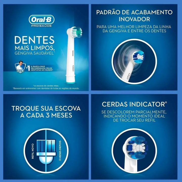 Refil Escova Elétrica Precision Clean Com 8 Unidades Oral-b Branco | Escovas de Dentes