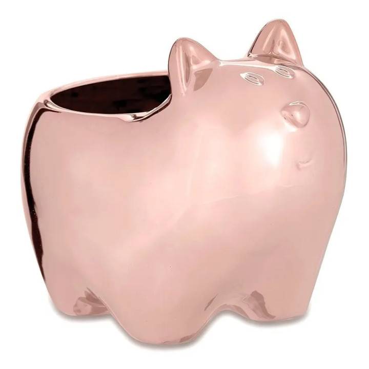 08613 Cachepot Gato Rose Gold Em Ceramica - Mart Collection Rose | Vasos Decorativos