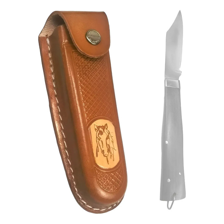 Bainha Em Couro Para Canivete Churrasqueiro 26cm Aleatória | Homem do Campo | Bainhas para Facas