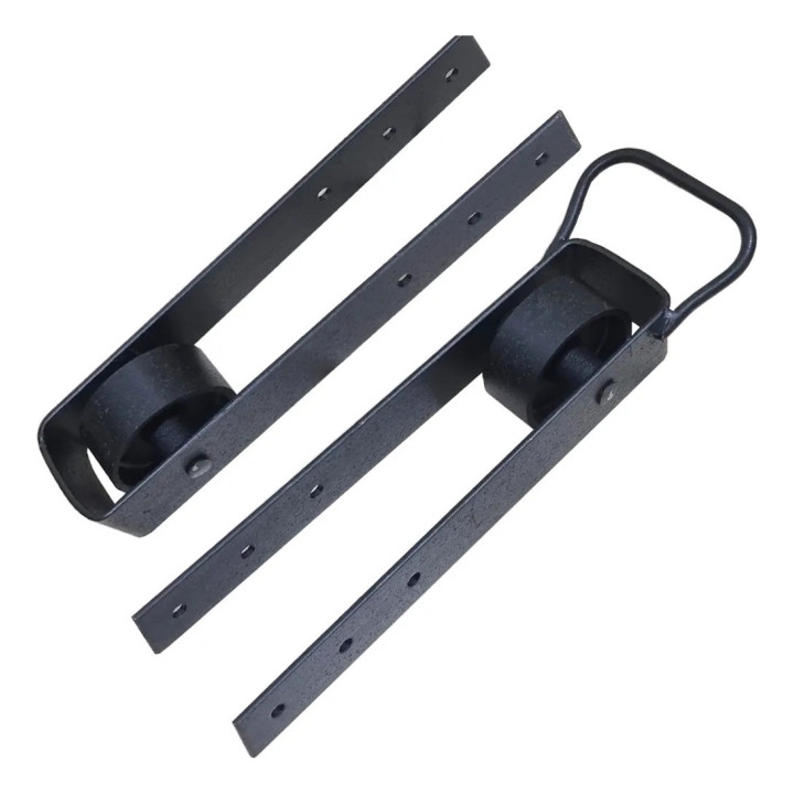 Kit Com 1 Par Trinco Rolamento Correr Porteira Roda De Aço Preto | Oper | Trincos para Portas e Janelas