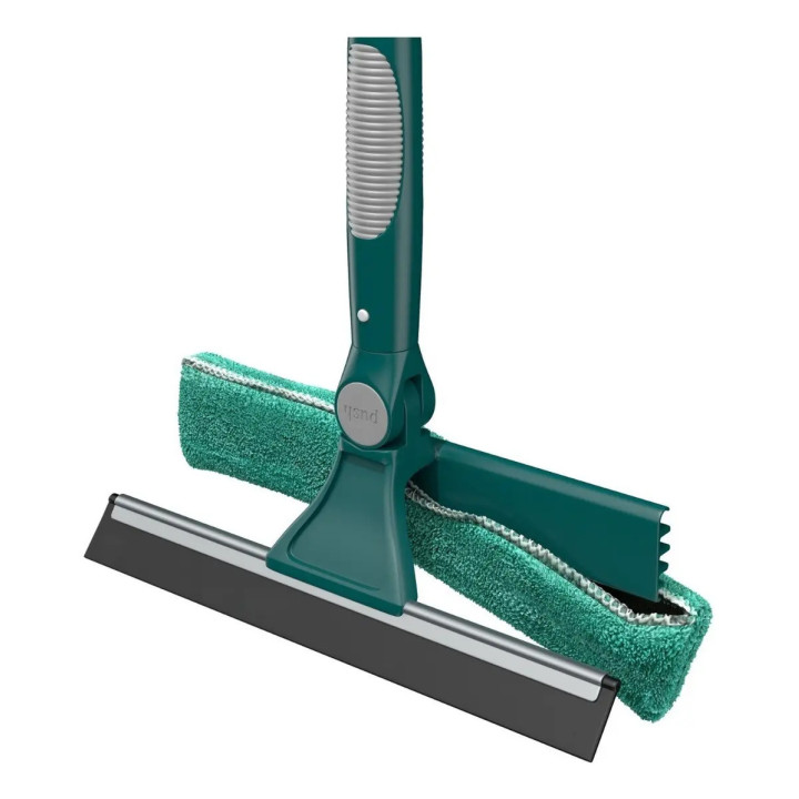 Limpa Vidros Microfibra Com Cabo Extensível 180º Flash Limp Cor Verde Verde E Cinza | Mop