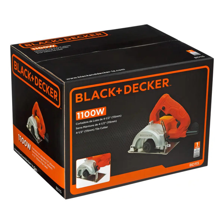 Serra Mármore 115mm Black Decker Modelo Bd115 Ferramenta De Corte Com Potência De 1100w Ideal Para Cortes Em Mármore Granito E C