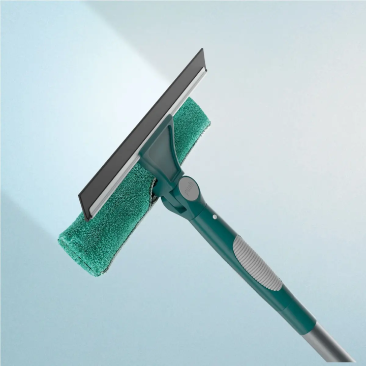 Limpa Vidros Microfibra Com Cabo Extensível 180º Flash Limp Cor Verde Verde E Cinza | Mop