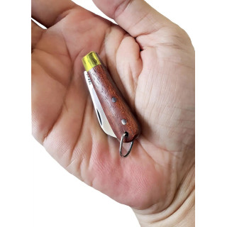 Mini Canivete Chaveiro Multiuso Aço Inox Cirúrgico Madeira | Trevo. Cidade de Araguari - Minas Gerais | Canivetes Multiuso
