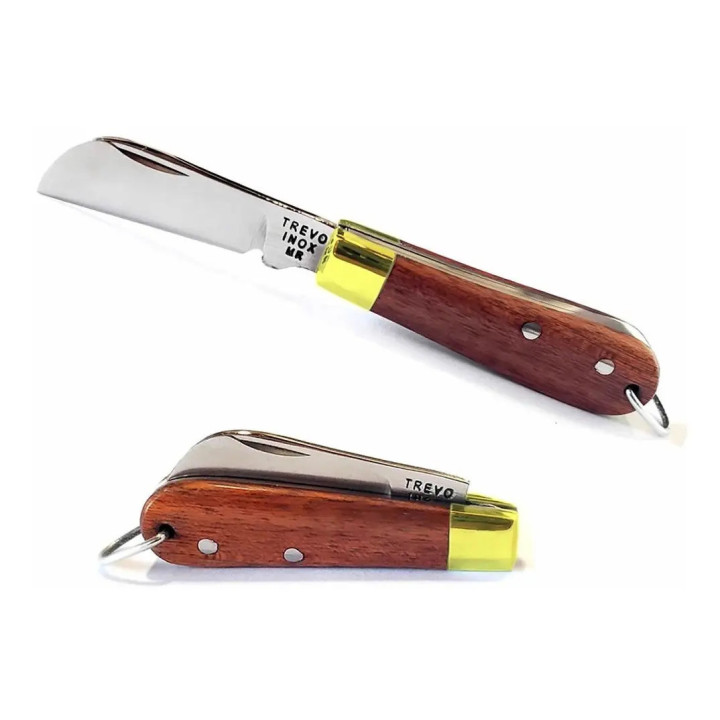Mini Canivete Chaveiro Multiuso Aço Inox Cirúrgico Madeira | Trevo. Cidade de Araguari - Minas Gerais | Canivetes Multiuso