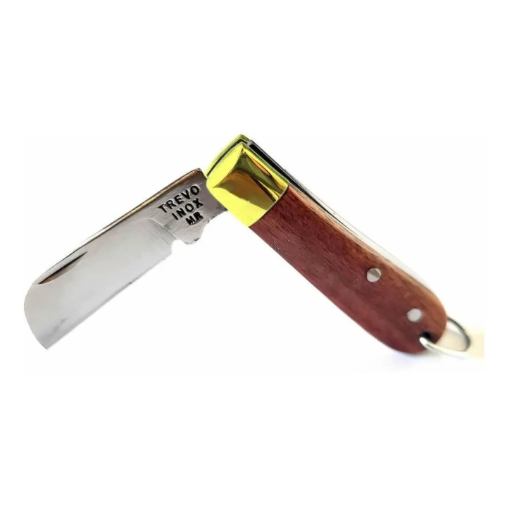 Mini Canivete Chaveiro Multiuso Aço Inox Cirúrgico Madeira | Trevo. Cidade de Araguari - Minas Gerais | Canivetes Multiuso